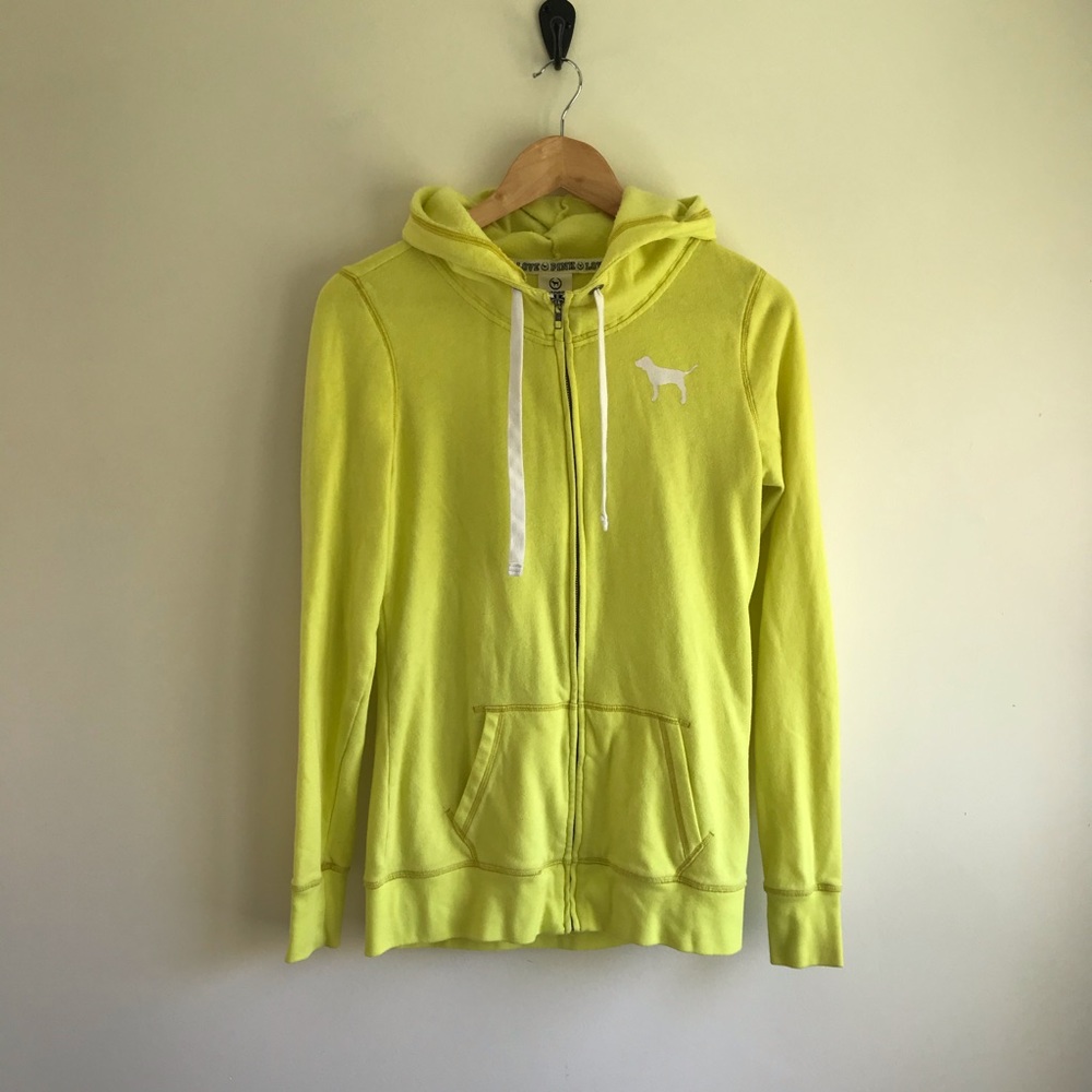 Yellow VS PINK Zip up Hoodie Sweatshirt Zip up Hoodie Size XS